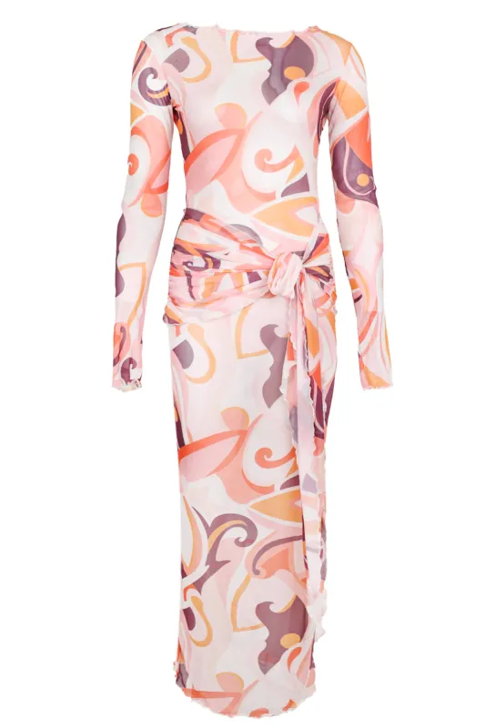 Mesh Tie Dress Orange sold by Sand Dollar