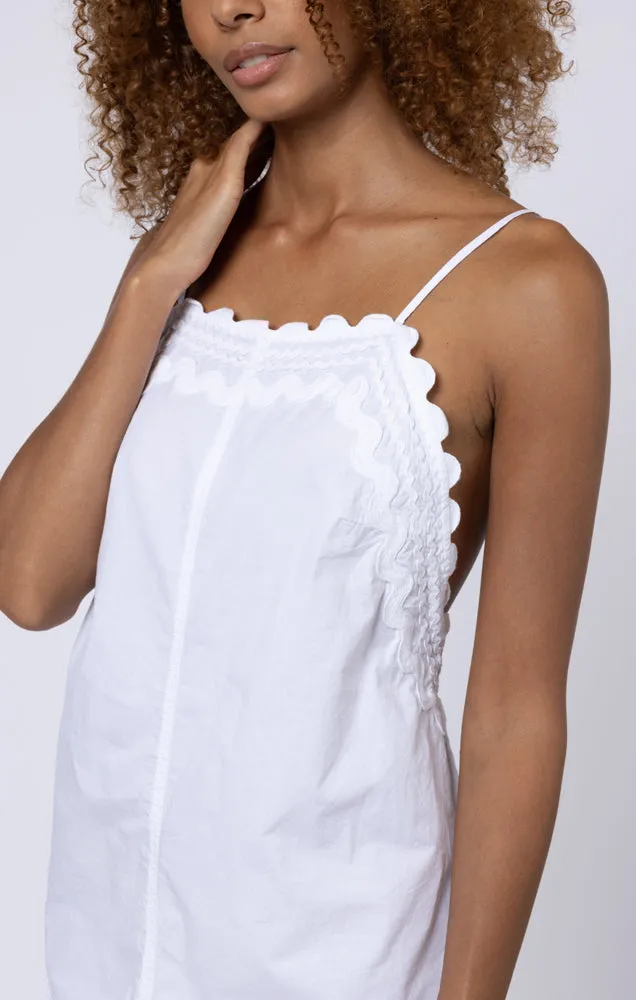 Poplin Romper with Ric Rac Embroidery In White sold by Sand Dollar product image thumbnail 5