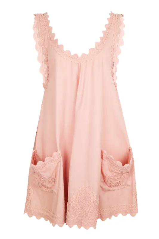 Poplin Low Back Dress In Bronze sold by Sand Dollar