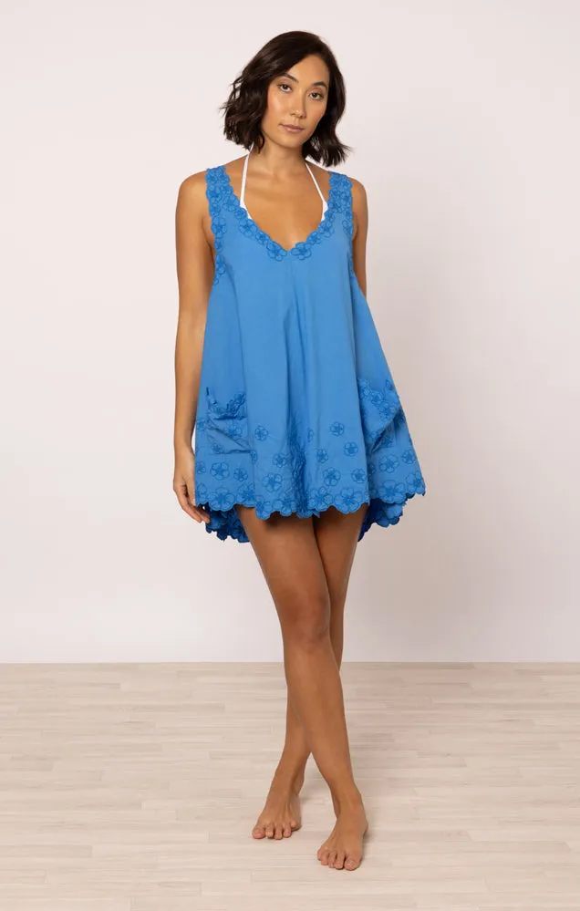 Poplin Low Back Dress with Cord Flower In Marine sold by Sand Dollar product image thumbnail 2