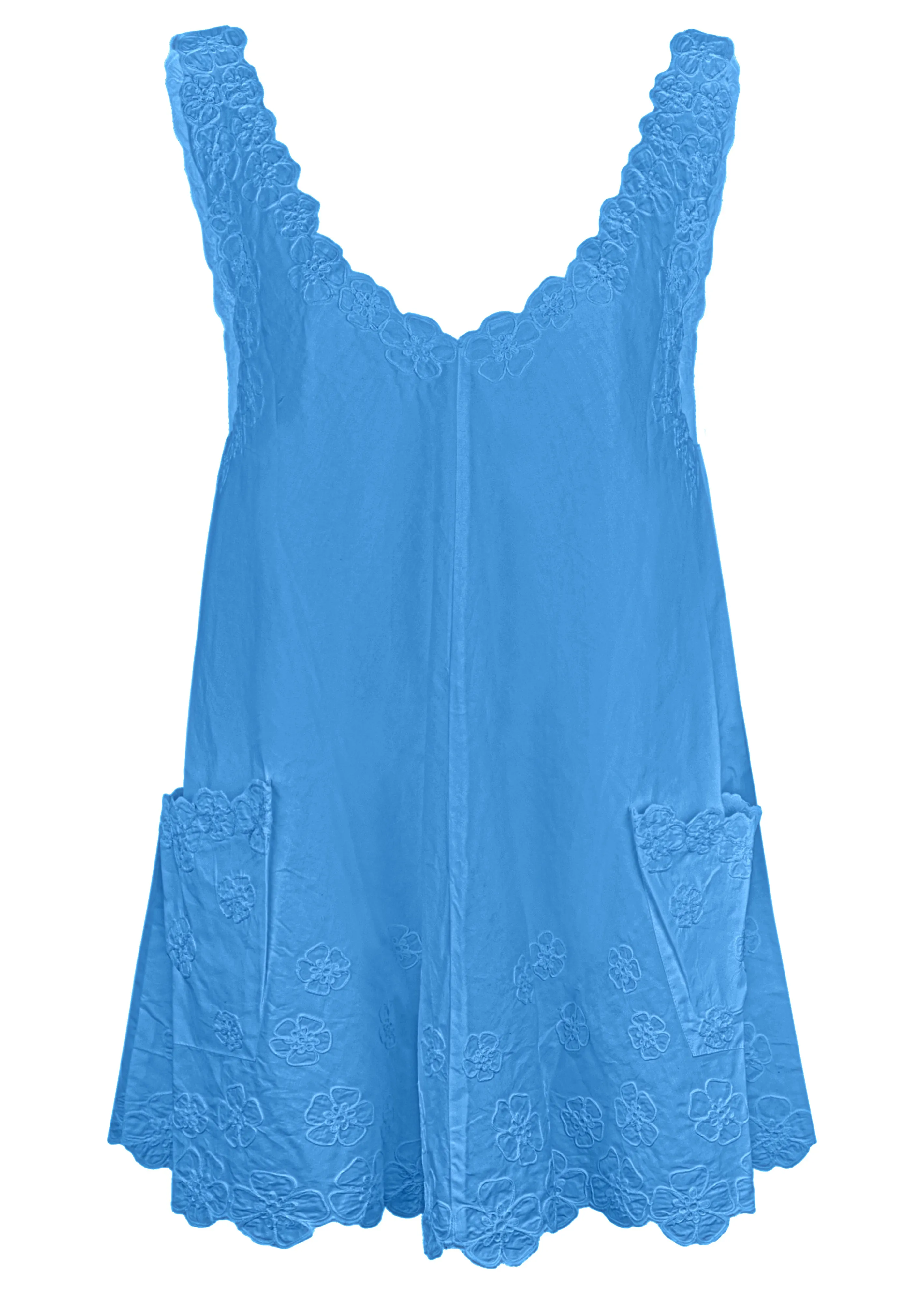 Poplin Low Back Dress with Cord Flower In Marine sold by Sand Dollar