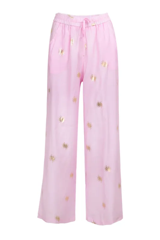 Pink Elissa Trousers with Sun Foil sold by Sand Dollar