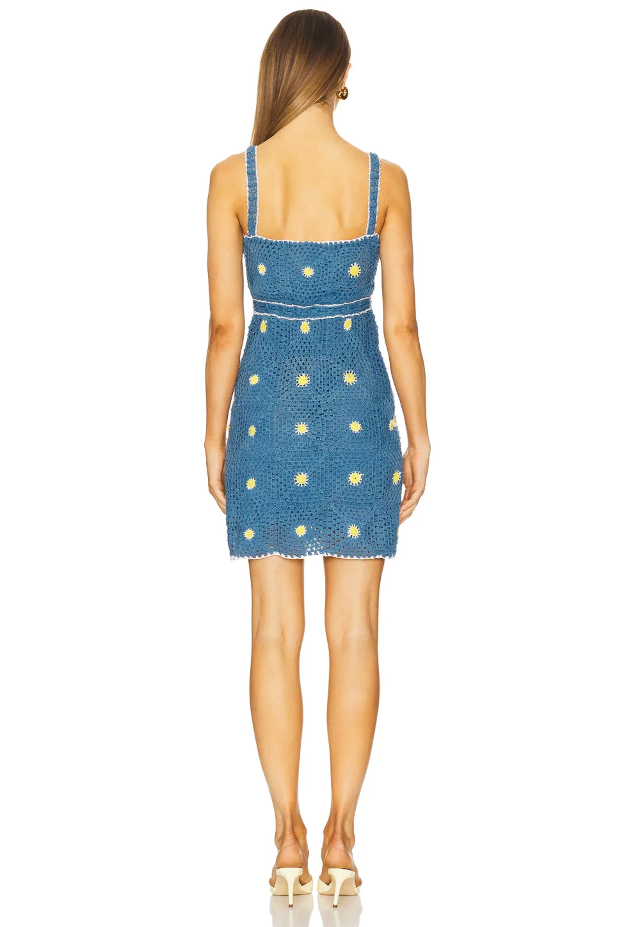 Aster Daisy Granny Square Crochet Mini Dress sold by Sand Dollar product image thumbnail 4