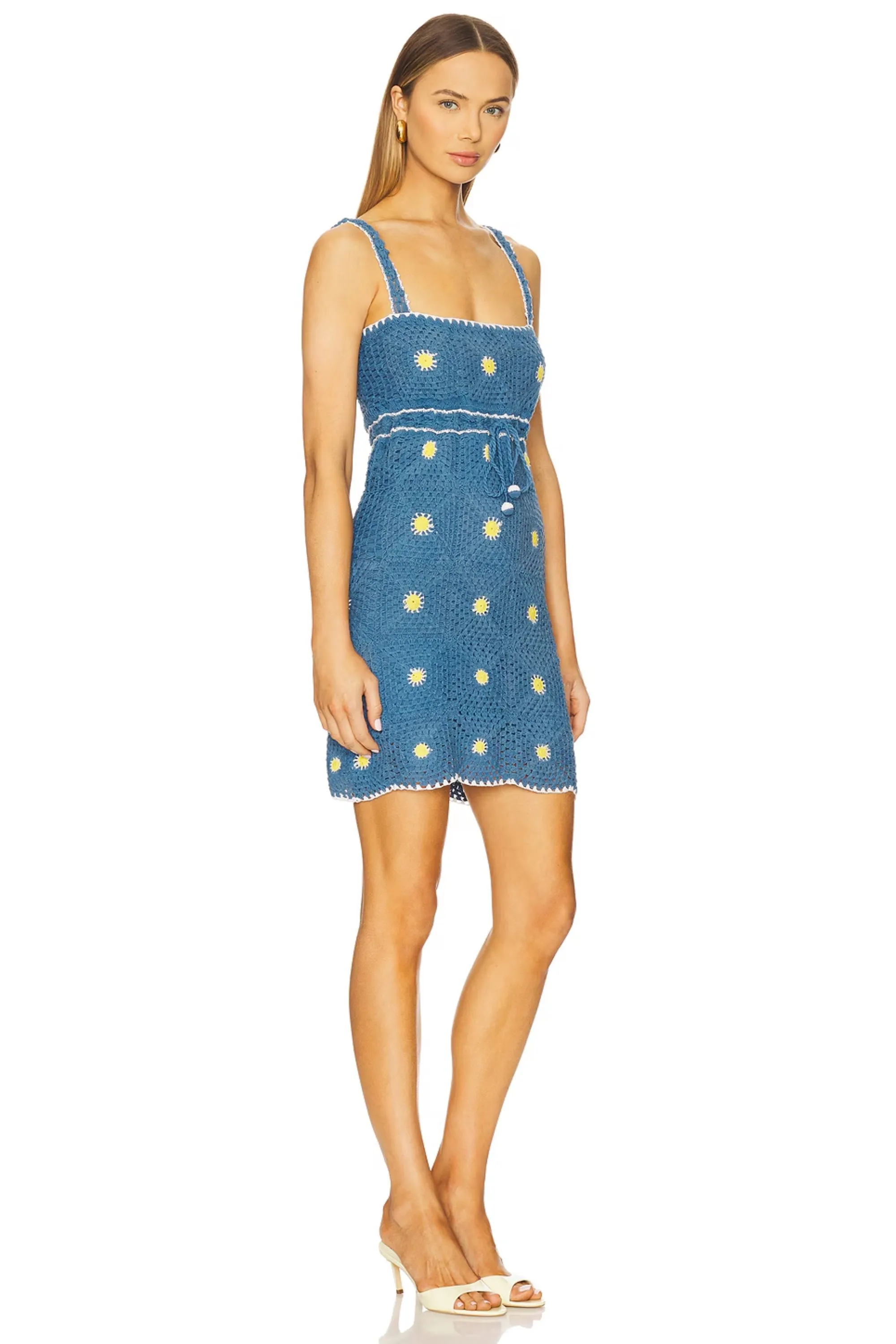 Aster Daisy Granny Square Crochet Mini Dress sold by Sand Dollar product image thumbnail 5
