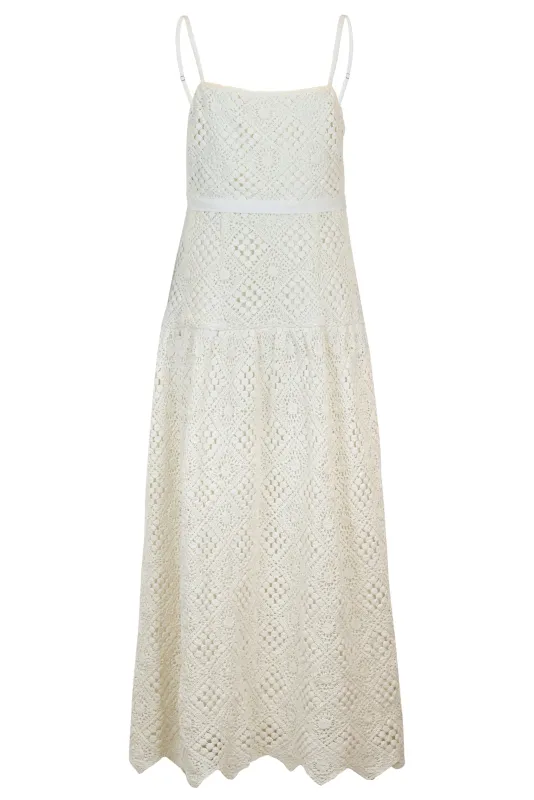 Evangelina Diamond Crochet Midi Dress sold by Sand Dollar