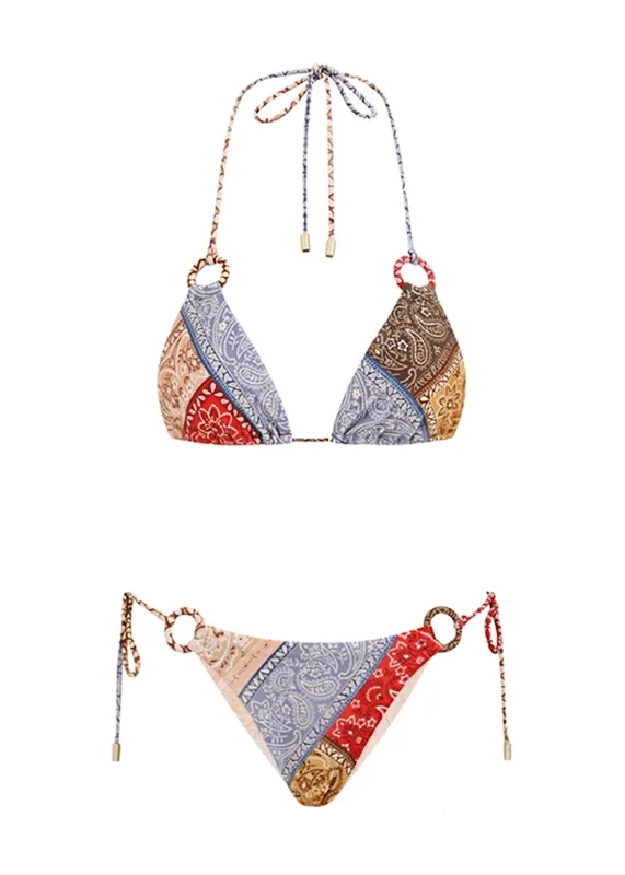 Lucky Ring Tie Bikini Spliced sold by Sand Dollar