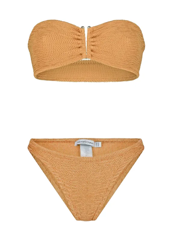 Frida Bikini Peach Lurex made by Sand Dollar