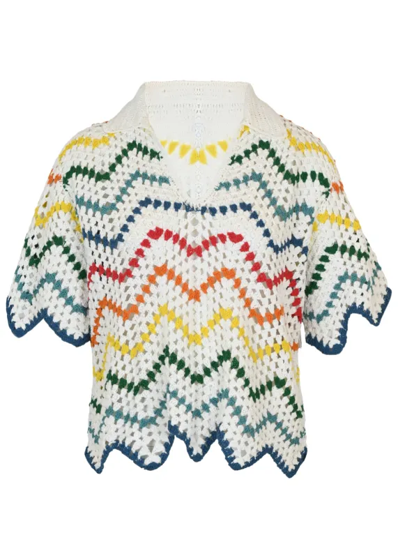 Lucienne Rainbow Scallop Crochet Top sold by Sand Dollar