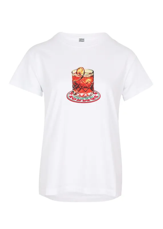 Negroni Shrunken Tee White sold by Sand Dollar