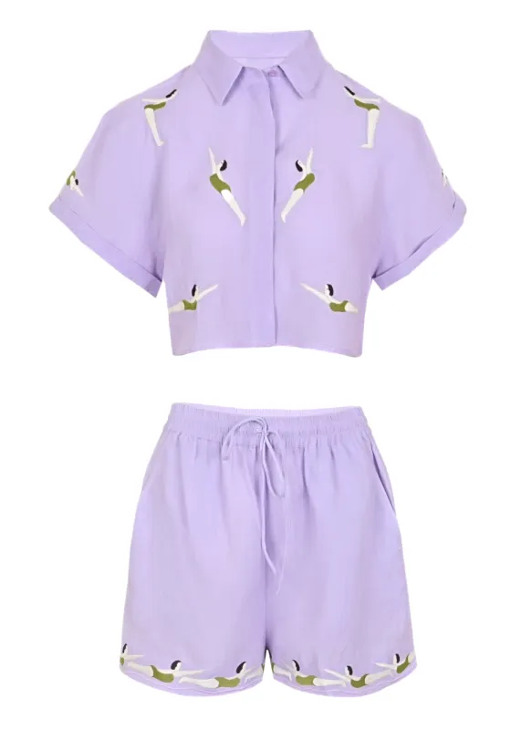 Lilac Diver Set Linen sold by Sand Dollar