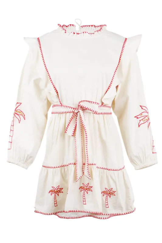 Cream And Red Pollenca Mini Dress sold by Sand Dollar