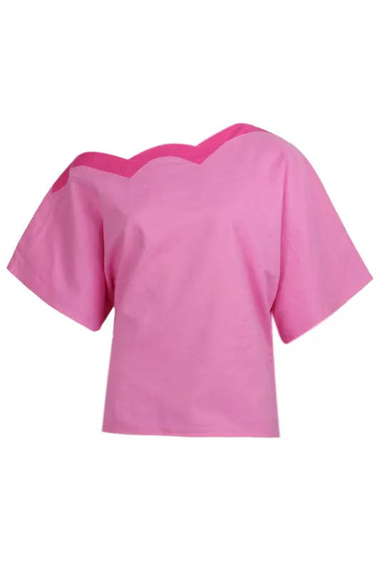 Pink Scallop Tilly Top made by Never Fully Dressed