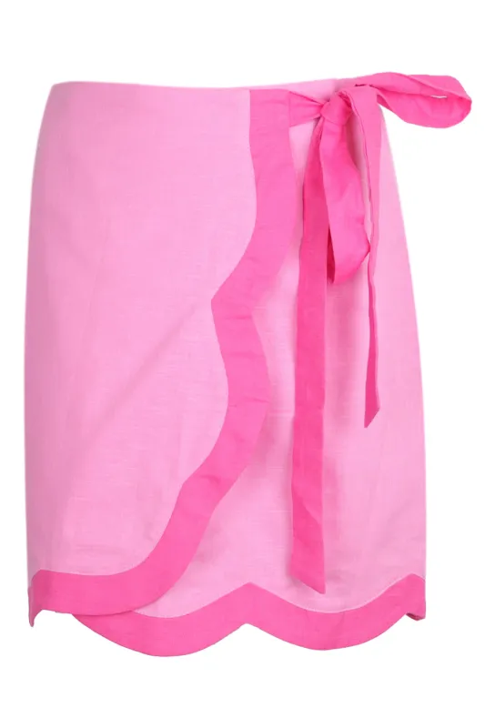 Pink Scallop Mini Jaspre Skirt sold by Sand Dollar