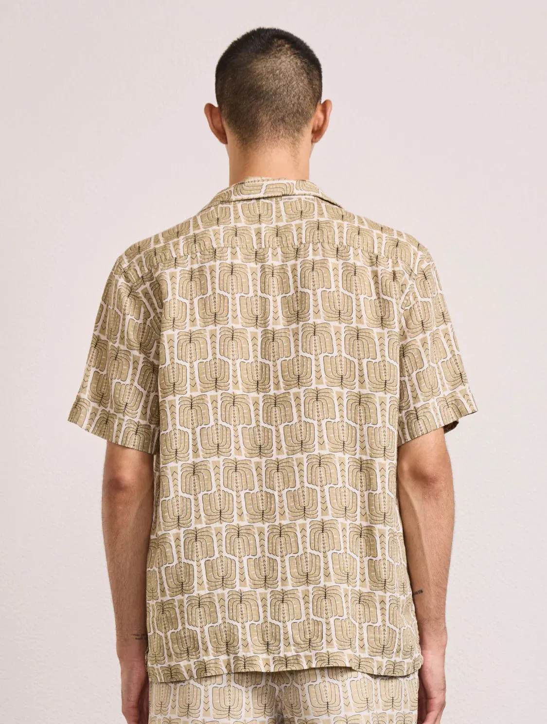 Roberto Palmeira Printed Linen Shirt Dried Moss sold by Sand Dollar product image thumbnail 3