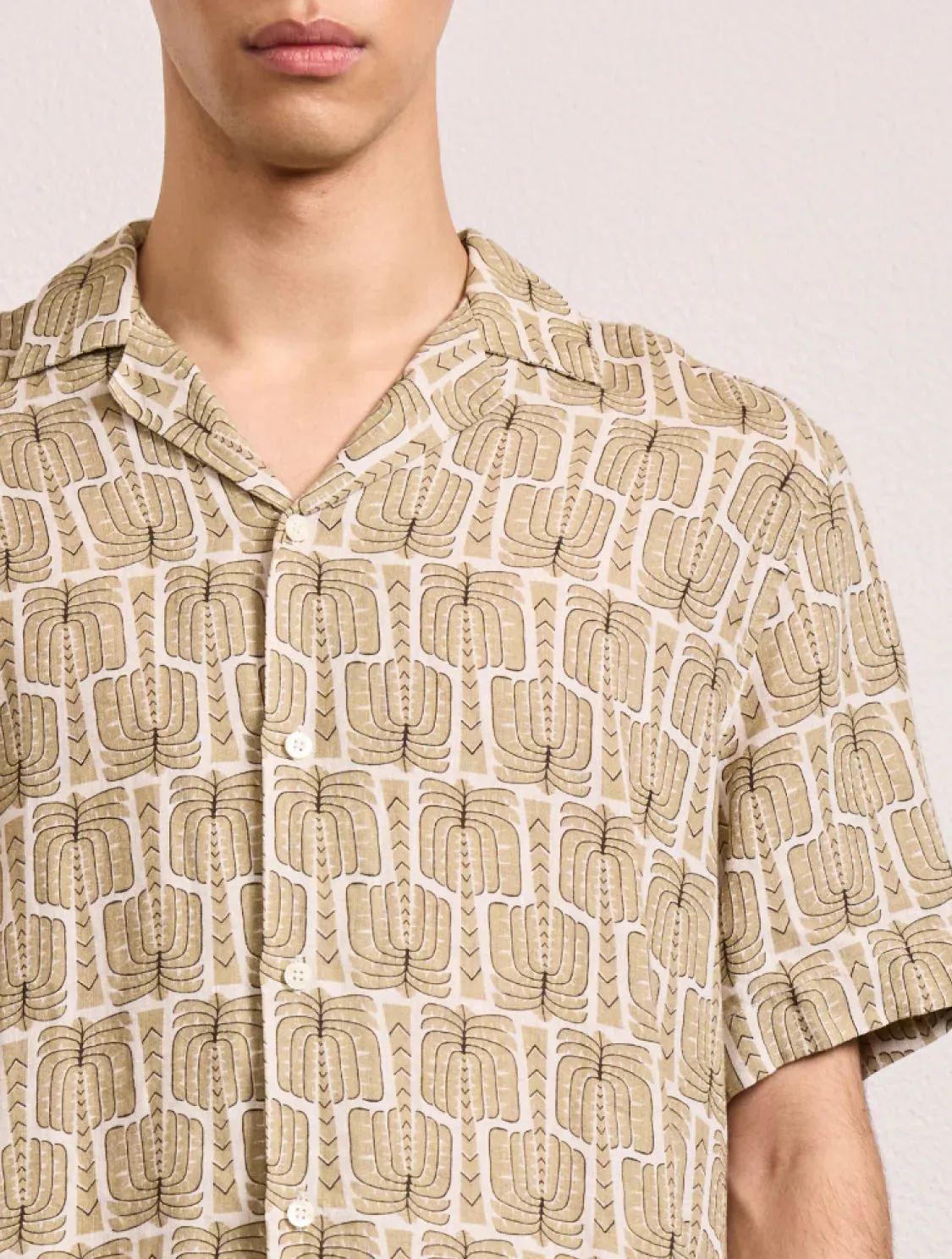 Roberto Palmeira Printed Linen Shirt Dried Moss sold by Sand Dollar product image thumbnail 2