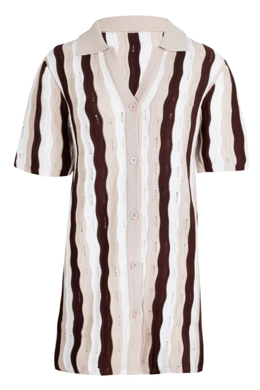 Blanche Mini Dress Choc Multi sold by Sand Dollar