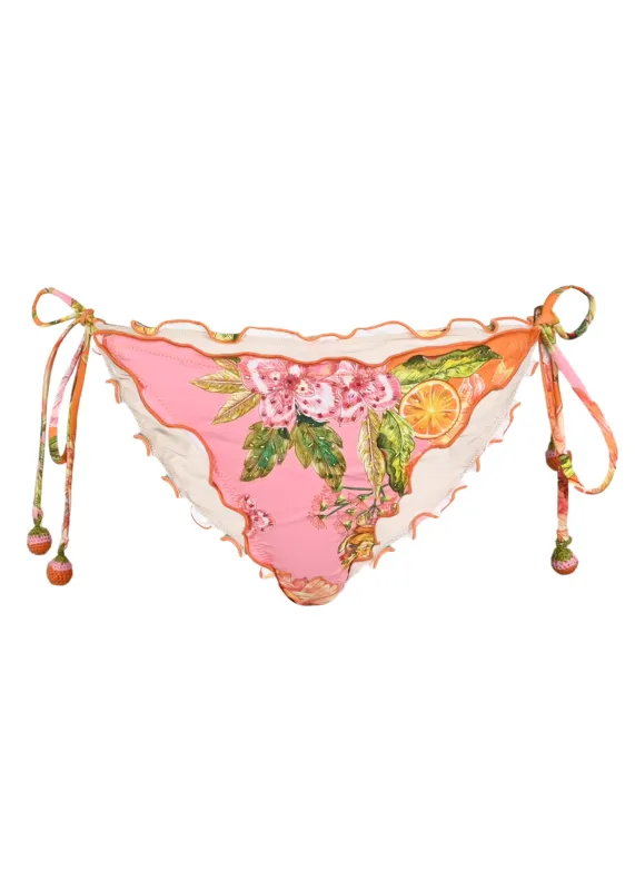 Embroidered Lettuce Edge Tie Side Bottom Full Clementine sold by Sand Dollar