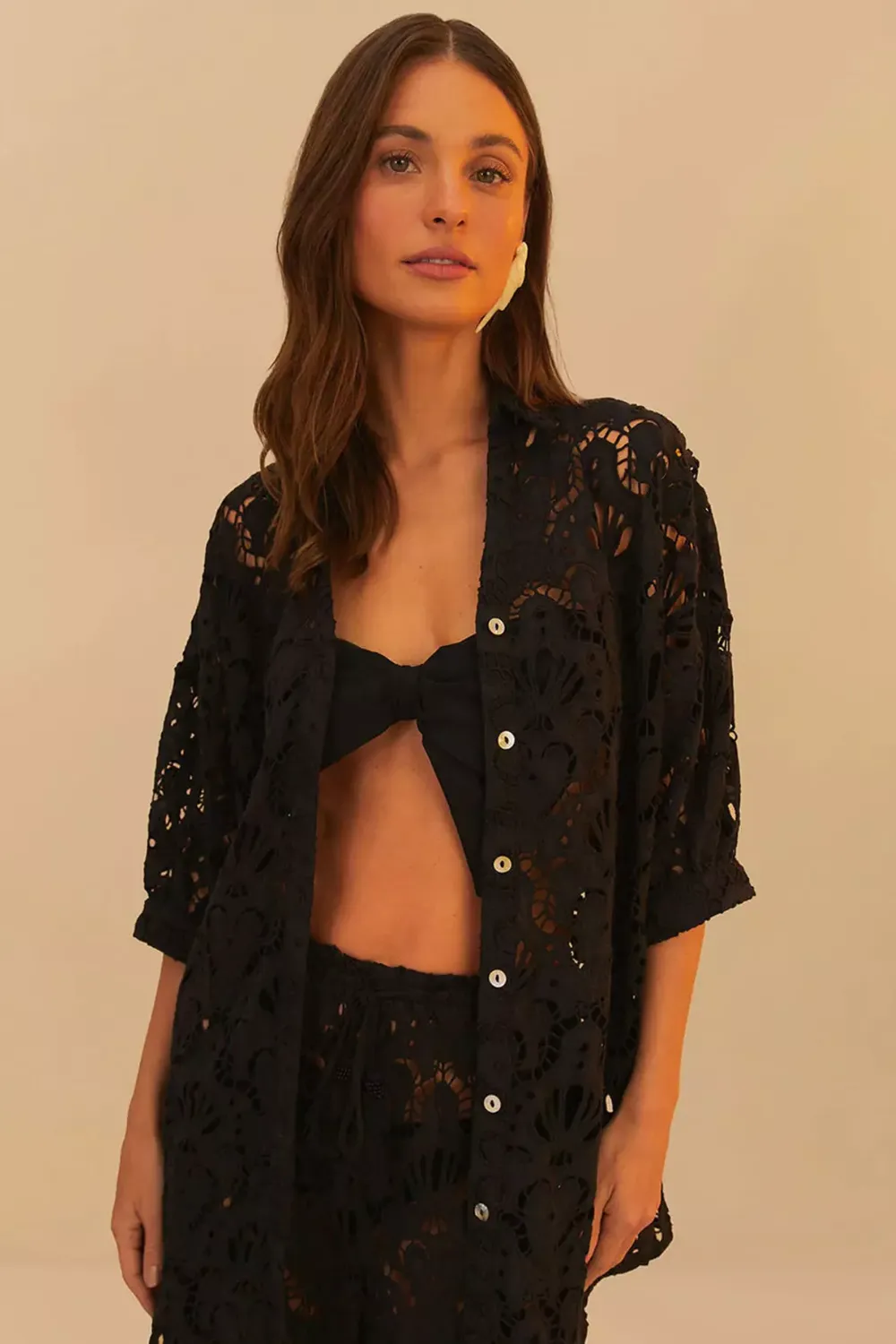 Seashell Eyelet Shirt Black sold by Sand Dollar product image thumbnail 5