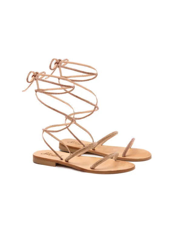 Strass Wrap Sandal Gold sold by Sand Dollar