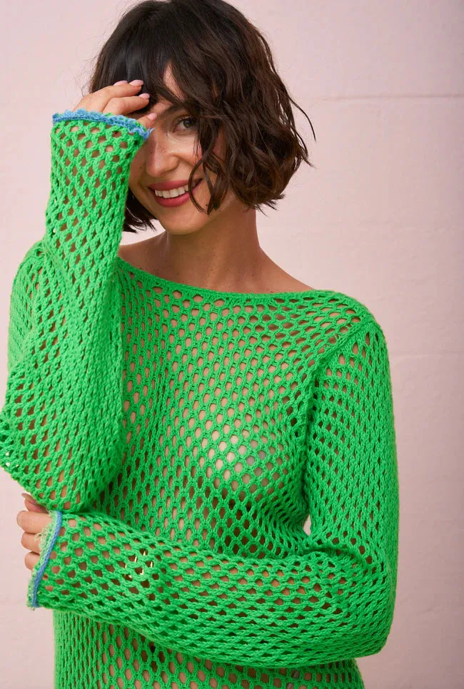 Crochet U-Back Maxi Dress Green sold by Sand Dollar product image thumbnail 3