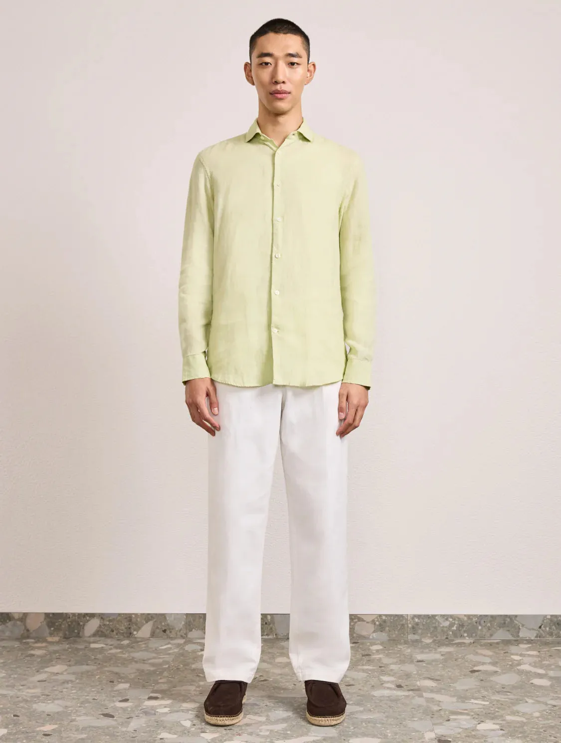 Antonio Linen Long Sleeve Shirt Pistachio sold by Sand Dollar product image thumbnail 2