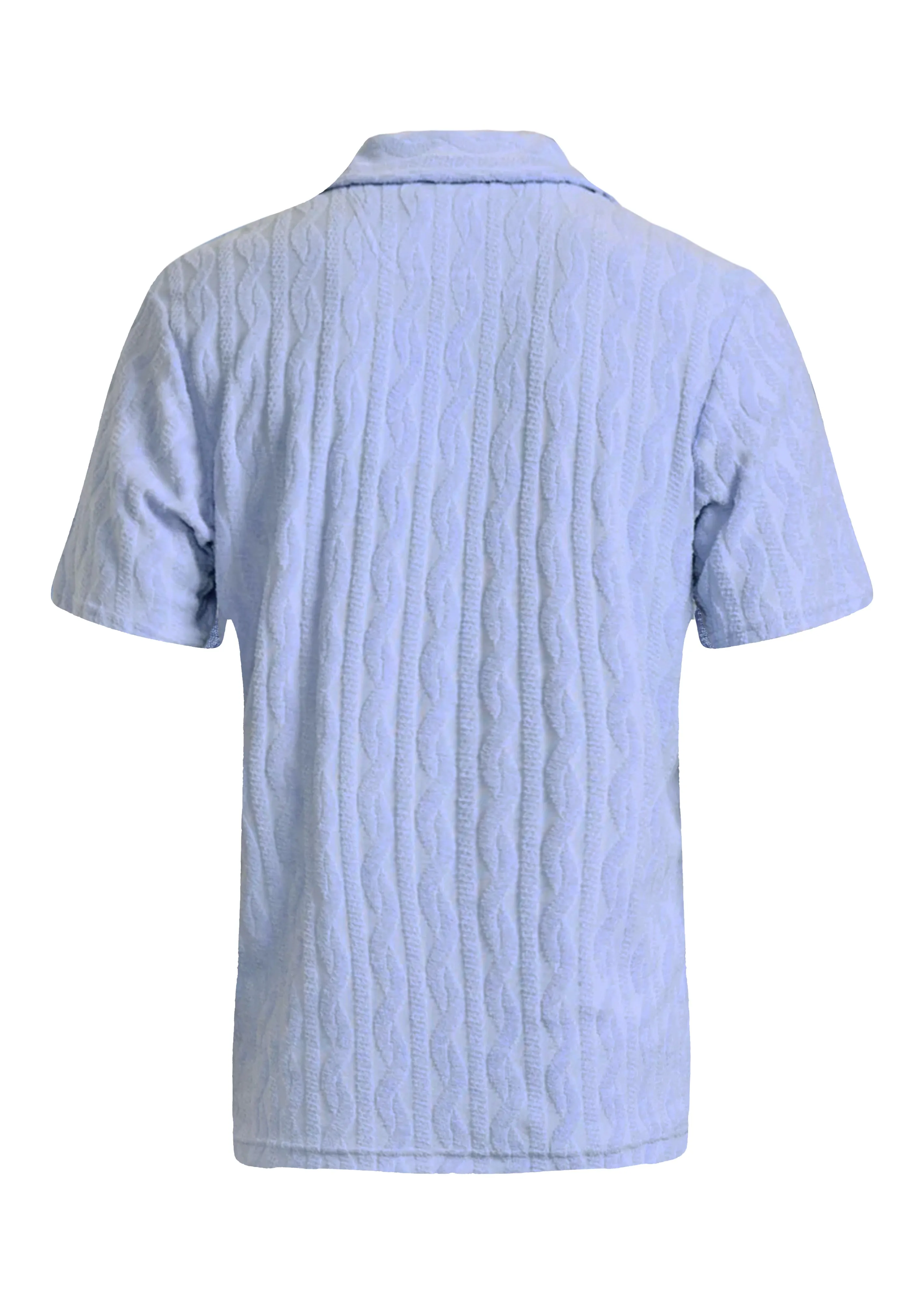 Faustino Jacquard Terry Cotton Polo Short Sleeve Chambray Blue sold by Sand Dollar product image thumbnail 3