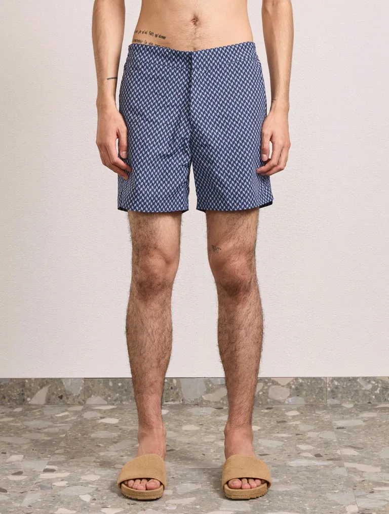 Porto Swim Short Micro Copa Print Charcoal & Chambray Blue sold by Sand Dollar product image thumbnail 5