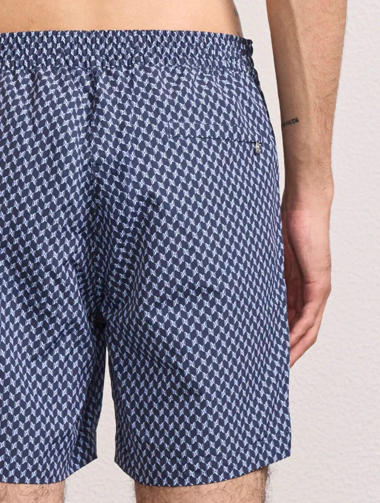 Porto Swim Short Micro Copa Print Charcoal & Chambray Blue sold by Sand Dollar product image thumbnail 4