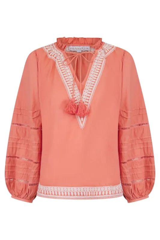 August Top Ochre-Cream Top sold by Sand Dollar