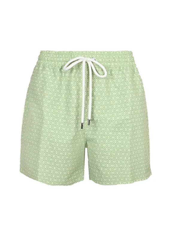 Rio Swim Short Ipanema Micro Print Pistachio sold by Sand Dollar