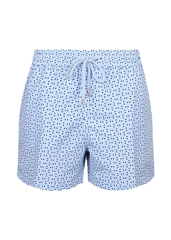 Rio Swim Short Ipanema Powder Blue & Charcoal Blue sold by Sand Dollar