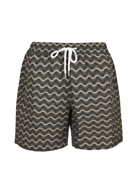 Santos Swim Short Copa Raio Do Sol Dark Olive & Dried Moss made by Sand Dollar