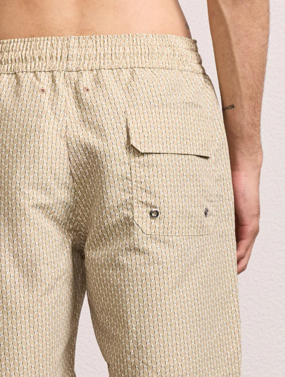 Santos Swim Short Micro Copa Print Dried Moss & Ivory sold by Sand Dollar product image thumbnail 4