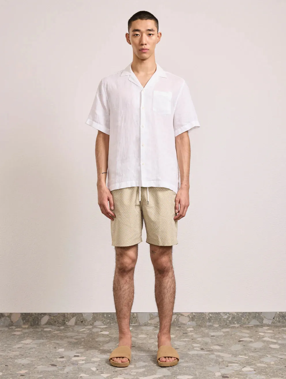 Santos Swim Short Micro Copa Print Dried Moss & Ivory sold by Sand Dollar product image thumbnail 2