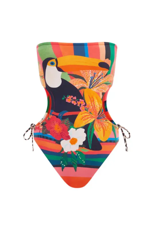 The Strapless One Piece Loro made by Sand Dollar