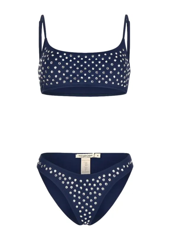 Chiara Crystals Navy Bikini made by Sand Dollar