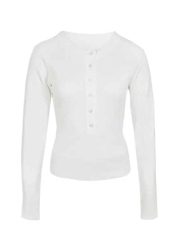 Varra Henley Top White sold by Sand Dollar