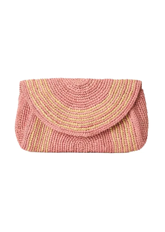 Lily Clutch Pink/Natural sold by Sand Dollar