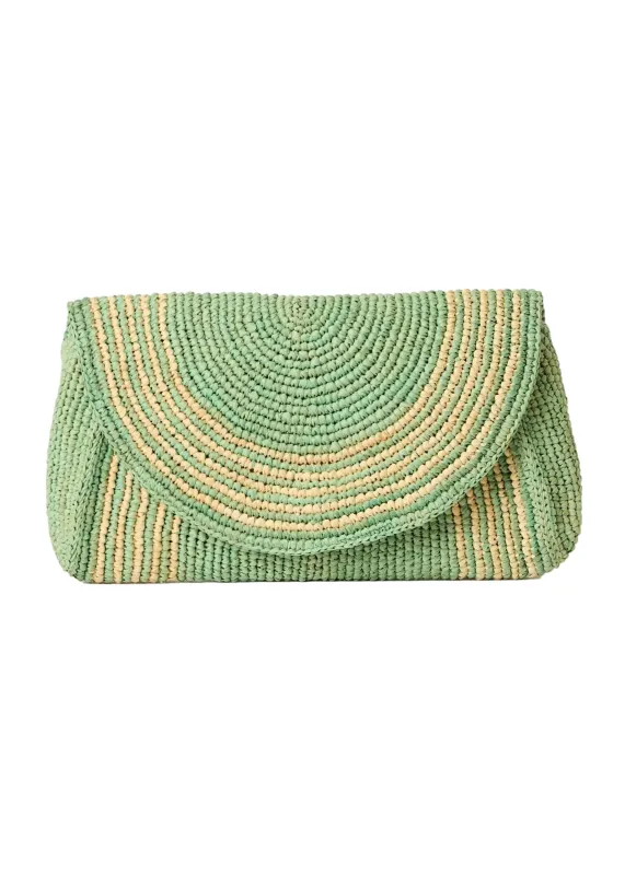 Lily Clutch Mint/Natural sold by Sand Dollar