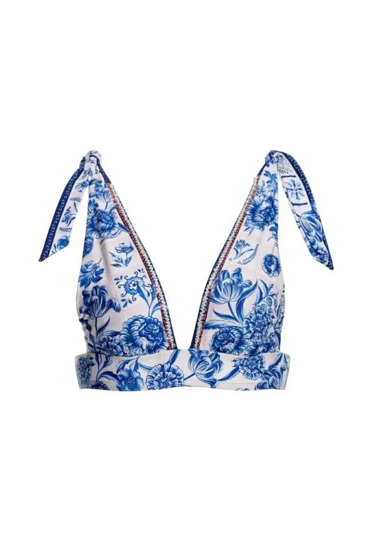 Laurie Azure Bikini Top made by Agua Bendita