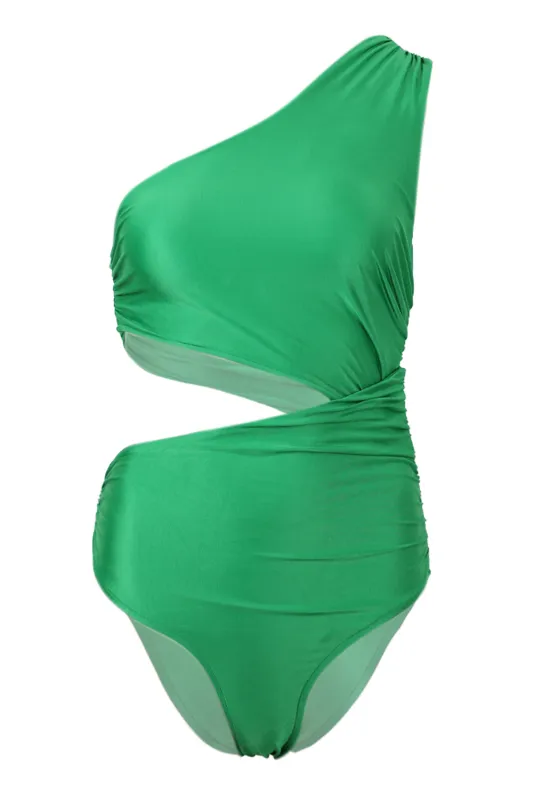Cut Out One Shoulder One Piece Verdant sold by Sand Dollar