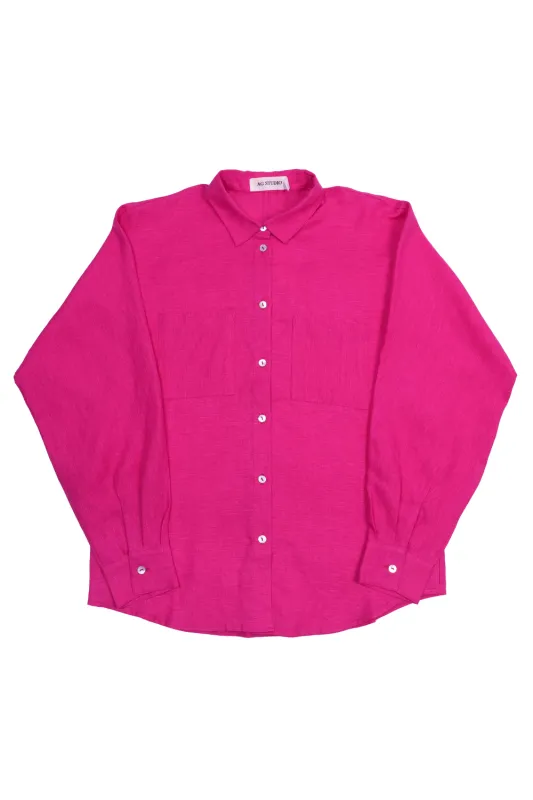 Fuchsia Linen Shirt sold by Sand Dollar