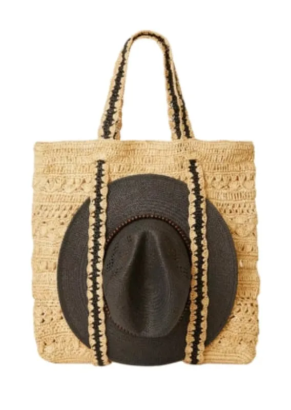 Chapeu Tote Bag Natural/Black sold by Sand Dollar