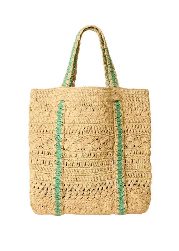 Chapeu Tote Bag Natural/Mint sold by Sand Dollar