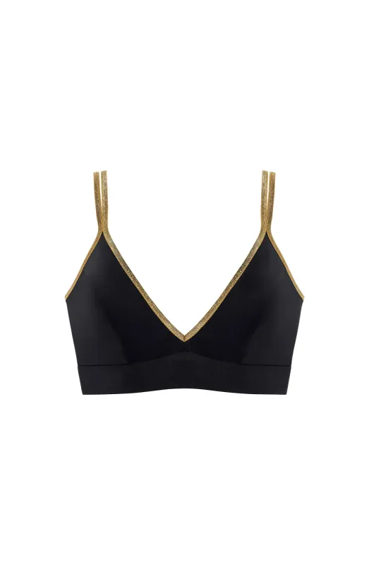 Singa Black Bikini Top made by Sand Dollar