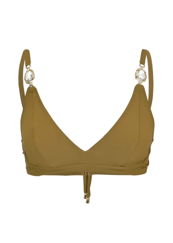 Agata Bronze Bikini Top made by Sand Dollar