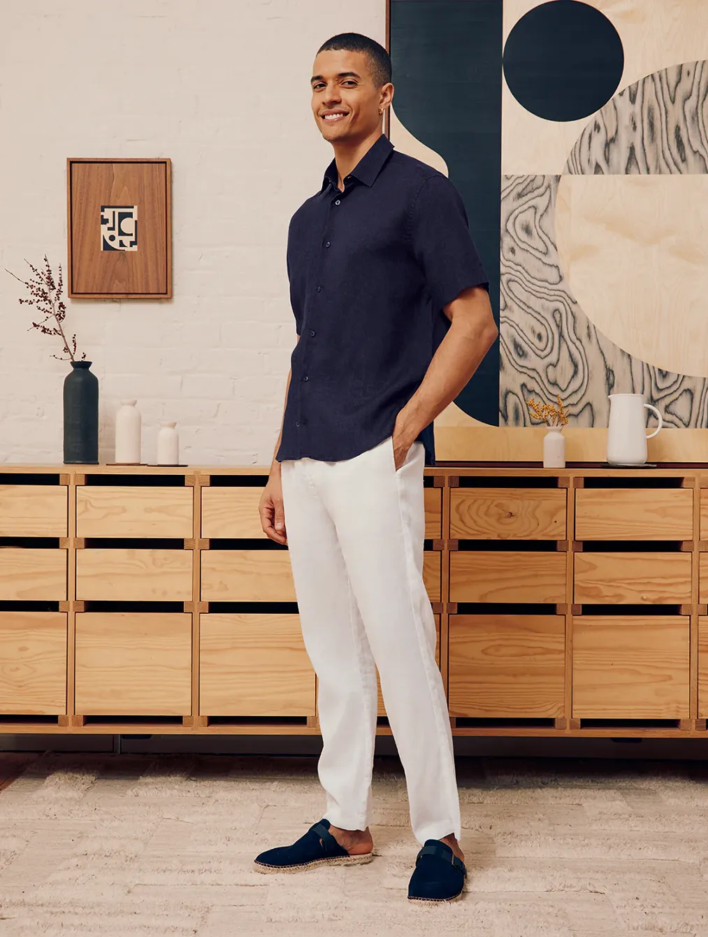 Castro Classic Linen Short Sleeve Shirt Midnight Blue sold by Sand Dollar product image thumbnail 3