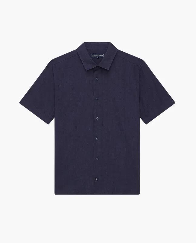 Castro Classic Linen Short Sleeve Shirt Midnight Blue sold by Sand Dollar