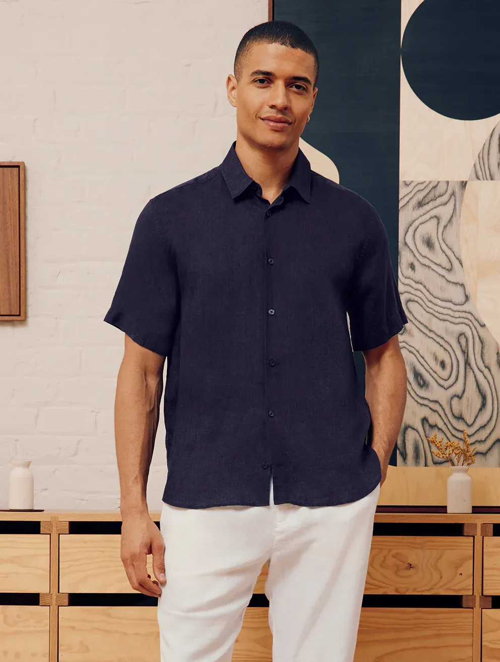 Castro Classic Linen Short Sleeve Shirt Midnight Blue sold by Sand Dollar product image thumbnail 2
