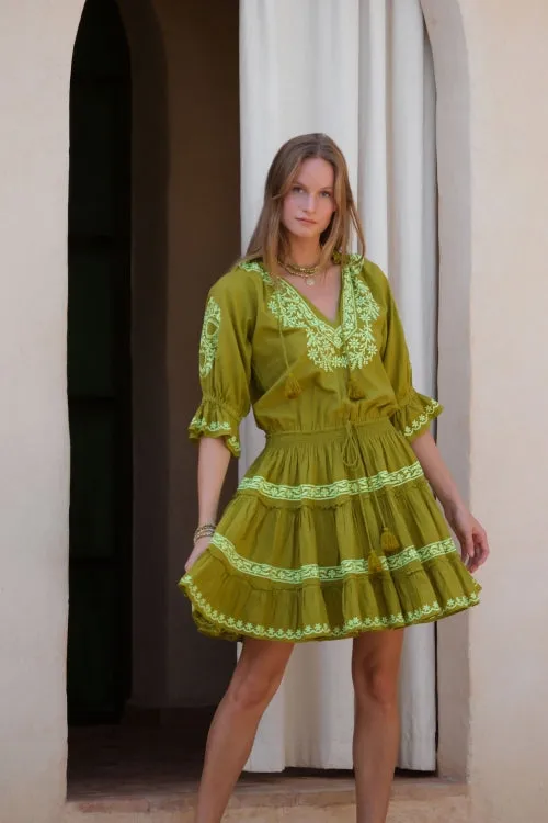 Amante Khaki Lime Mini Dress sold by Sand Dollar product image thumbnail 2